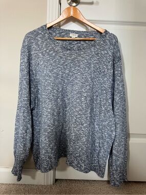 J. Crew factory 2XL navy and white comfy pullover sweater
